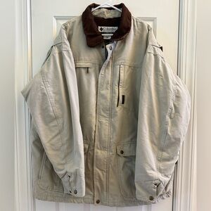 Columbia Khaki Full Zip Wool-lined Mens Barn Coat Jacket Size XXL